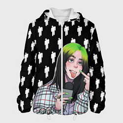 Куртка с капюшоном мужская Billie Eilish, цвет: 3D-белый