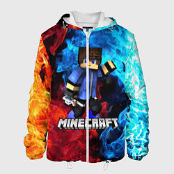 Куртка с капюшоном мужская Minecraft Майнкрафт, цвет: 3D-белый