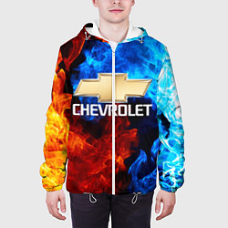 Куртка с капюшоном мужская CHEVROLET, цвет: 3D-белый — фото 2
