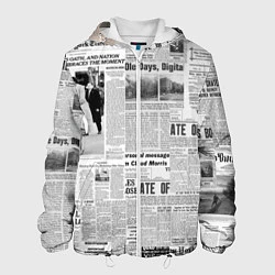 Куртка с капюшоном мужская Газета Newspaper, цвет: 3D-белый