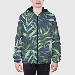 Куртка с капюшоном мужская Арт из джунглей, цвет: 3D-черный — фото 2