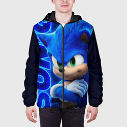 Куртка с капюшоном мужская SONIC, цвет: 3D-черный — фото 2