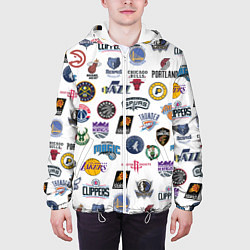 Куртка с капюшоном мужская NBA Pattern, цвет: 3D-белый — фото 2