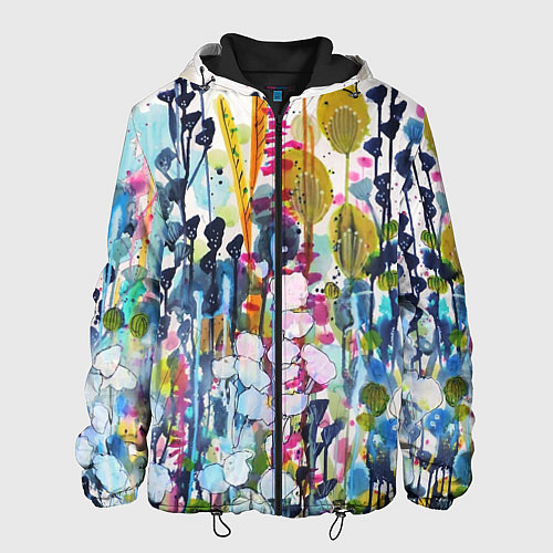 Мужская куртка Watercolor Flowers / 3D-Черный – фото 1