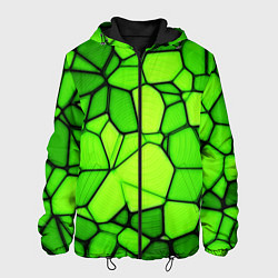 Куртка с капюшоном мужская Зеленая мозаика, цвет: 3D-черный