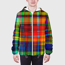 Куртка с капюшоном мужская Радужная сетка, цвет: 3D-белый — фото 2