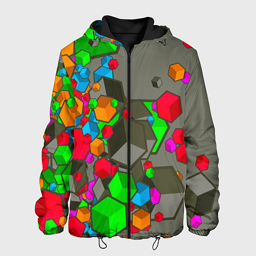 Мужская куртка Кубики / 3D-Черный – фото 1