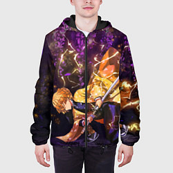 Куртка с капюшоном мужская KIMETSU NO YAIBA, цвет: 3D-черный — фото 2