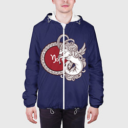 Куртка с капюшоном мужская Козерог Знак Зодиака, цвет: 3D-белый — фото 2