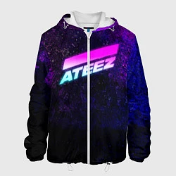 Куртка с капюшоном мужская ATEEZ neon, цвет: 3D-белый