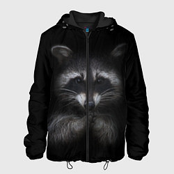Куртка с капюшоном мужская Енот, цвет: 3D-черный