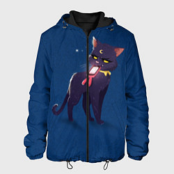 Куртка с капюшоном мужская КИСА С ТЕЛЕФОНОМ, цвет: 3D-черный