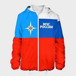 Куртка с капюшоном мужская Флаг МЧС России, цвет: 3D-белый
