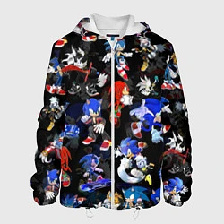 Куртка с капюшоном мужская Sonic паттерн, цвет: 3D-белый