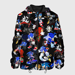 Куртка с капюшоном мужская Sonic паттерн, цвет: 3D-черный
