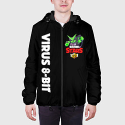 Куртка с капюшоном мужская BRAWL STARS VIRUS 8 BIT, цвет: 3D-черный — фото 2