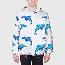 Куртка с капюшоном мужская Рай для дельфина, цвет: 3D-белый — фото 2