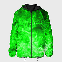 Куртка с капюшоном мужская ОГОНЬ GREEN NEON, цвет: 3D-черный