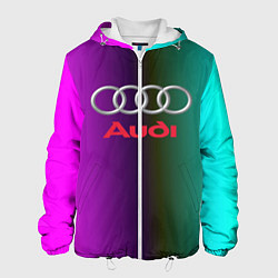 Куртка с капюшоном мужская Audi, цвет: 3D-белый