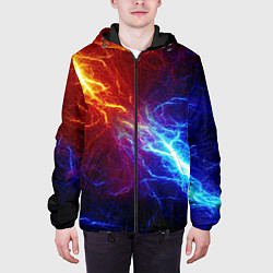 Куртка с капюшоном мужская ОГОНЬ ГЛИТЧ, цвет: 3D-черный — фото 2