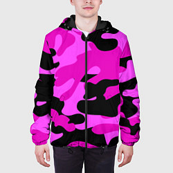 Куртка с капюшоном мужская Цветной камуфляж, цвет: 3D-черный — фото 2