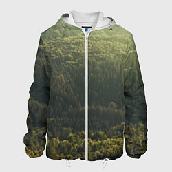 Куртка с капюшоном мужская Летний лес, цвет: 3D-белый