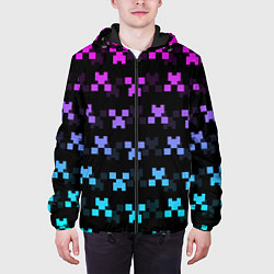 Куртка с капюшоном мужская MINECRAFT CREEPER NEON, цвет: 3D-черный — фото 2
