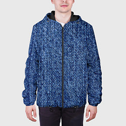 Куртка с капюшоном мужская Джинсовка Текстура, цвет: 3D-черный — фото 2