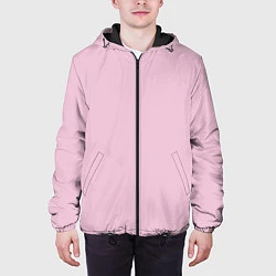 Куртка с капюшоном мужская Светло-розовый, цвет: 3D-черный — фото 2