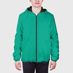 Куртка с капюшоном мужская Зеленый, цвет: 3D-черный — фото 2