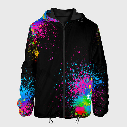 Мужская куртка Брызги красок / 3D-Черный – фото 1