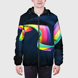Куртка с капюшоном мужская OPTICAL ABSTRACT, цвет: 3D-черный — фото 2
