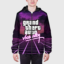Куртка с капюшоном мужская GTA VICE CITY, цвет: 3D-черный — фото 2