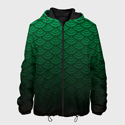 Куртка с капюшоном мужская Узор зеленая чешуя дракон цвета 3D-черный — фото 1