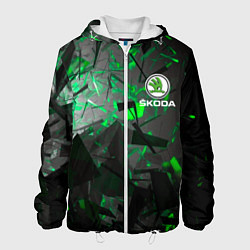Куртка с капюшоном мужская SKODA, цвет: 3D-белый
