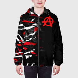 Куртка с капюшоном мужская Анархия, цвет: 3D-черный — фото 2
