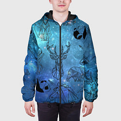 Куртка с капюшоном мужская Звери, цвет: 3D-черный — фото 2