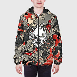 Куртка с капюшоном мужская CYBERPUNK2077 SAMURAI, цвет: 3D-черный — фото 2