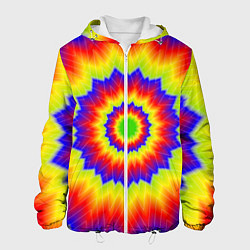 Куртка с капюшоном мужская Tie-Dye, цвет: 3D-белый