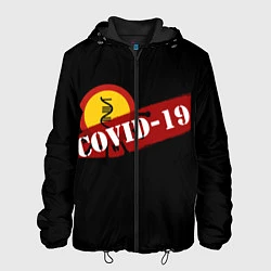 Куртка с капюшоном мужская Covid-19 Антивирус, цвет: 3D-черный