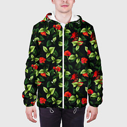 Куртка с капюшоном мужская Цветочный сад, цвет: 3D-белый — фото 2