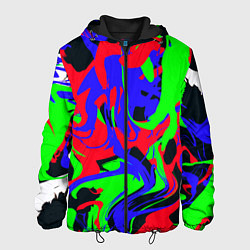 Куртка с капюшоном мужская Абстрактные краски, цвет: 3D-черный
