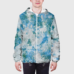 Куртка с капюшоном мужская Разлитая краска, цвет: 3D-белый — фото 2