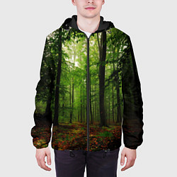 Куртка с капюшоном мужская Лес, цвет: 3D-черный — фото 2
