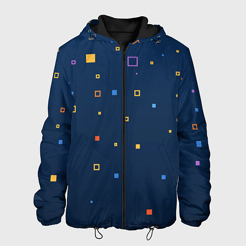 Мужская куртка Геометрия дождь / 3D-Черный – фото 1
