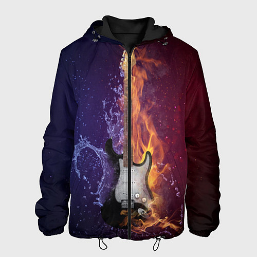 Мужская куртка Гитара огня / 3D-Черный – фото 1
