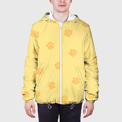 Куртка с капюшоном мужская Кошачьи следы, цвет: 3D-белый — фото 2