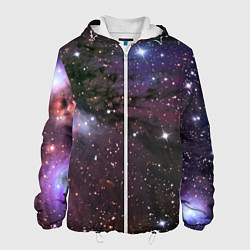 Куртка с капюшоном мужская Галактика S, цвет: 3D-белый