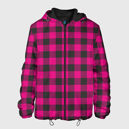 Мужская куртка Розовая клетка / 3D-Черный – фото 1