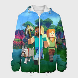 Куртка с капюшоном мужская Minecraft, цвет: 3D-белый